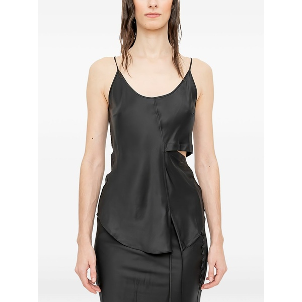 アンドレア ヤコブ レディース カットソー トップス Cut-out tank top Black｜asty
