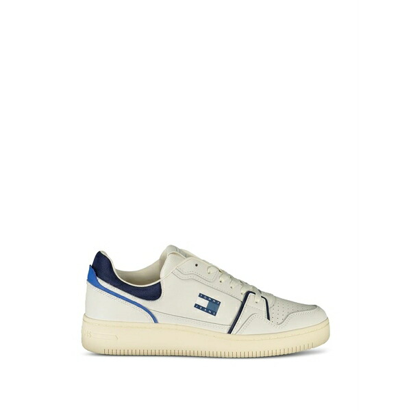トミー ヒルフィガー メンズ スニーカー シューズ Logo-patch perforated sneakers White