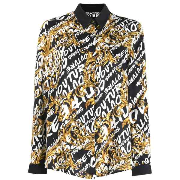 呼びりん探し回る レディース プルオーバー トップス Baroque graffiti-print shirt Black