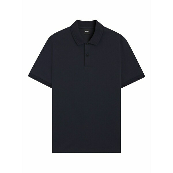 元締め メンズ スポーツシャツ トップス Buttoned short-sleeve polo shirt Blue