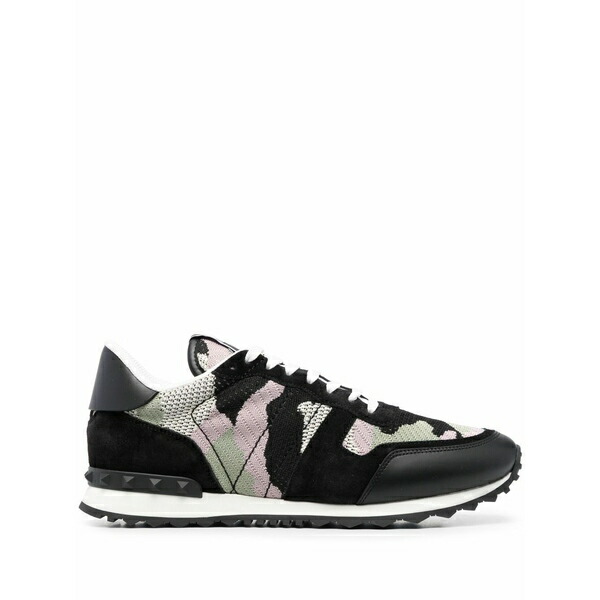 ヴァレンティノ ガラヴァーニ メンズ スニーカー シューズ Camouflage rockrunner low-top sneakers Black