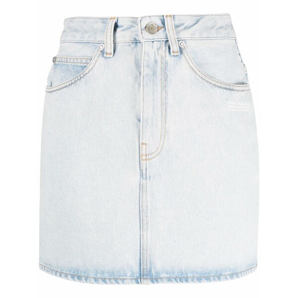 象牙色 レディース スコート ボトムス Logo-print denim skirt Blue