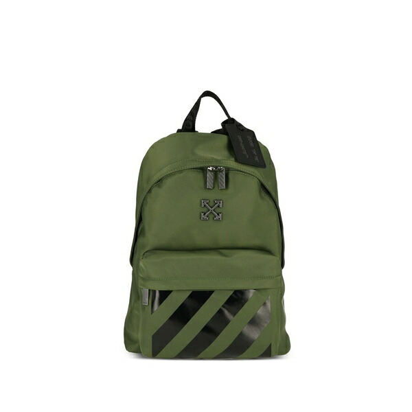 象牙色 メンズ うしろ側風呂敷き包み・背嚢 御徒面子 Arrows diagonal-stripe backpack Green