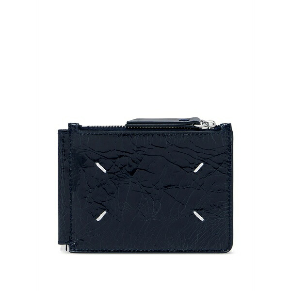 マルタンマルジェラ メンズ 金入れ 付属物 Four stitches pincer wallet Blue