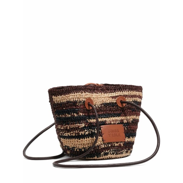 ビンバ イ ローラ レディース ショルダーバッグ 御徒面子 Small raffia shoulder bag Brown