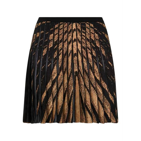 ロベルトカヴァリ レディース スコート ボトムス Pleated abstract-pattern mini skirt Gold