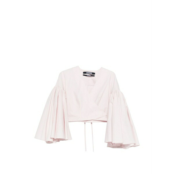 ジャクエムス レディース シャツ トップス Balloon-sleeve wrap top Pink｜asty