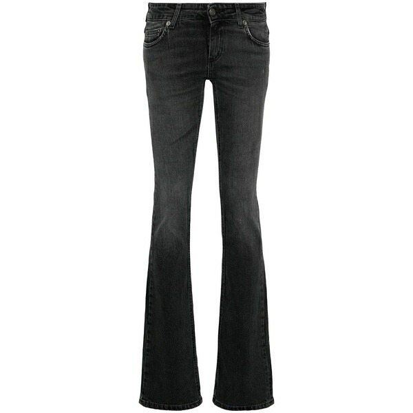 フィオルッチ レディース ジーンズズボン下 ボトムス Logo-patch bootcut jeans Black