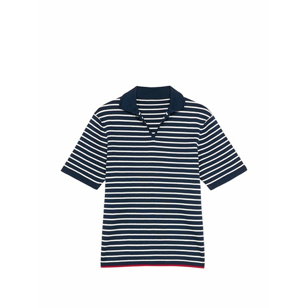 フォルテラ メンズ スポーツシャツ トップス Andyb striped short-sleeve polo shirt Blue
