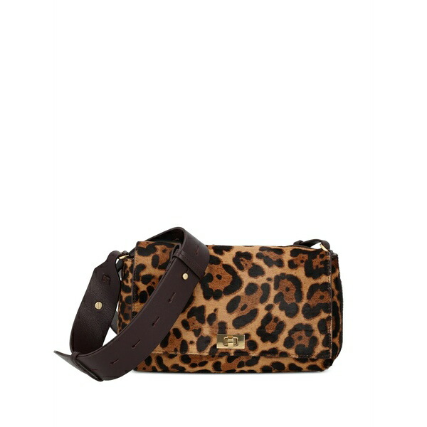 アニヤハインドマーチ レディース ショルダーバッグ 御徒面子 Leopard-print shoulder bag Brown