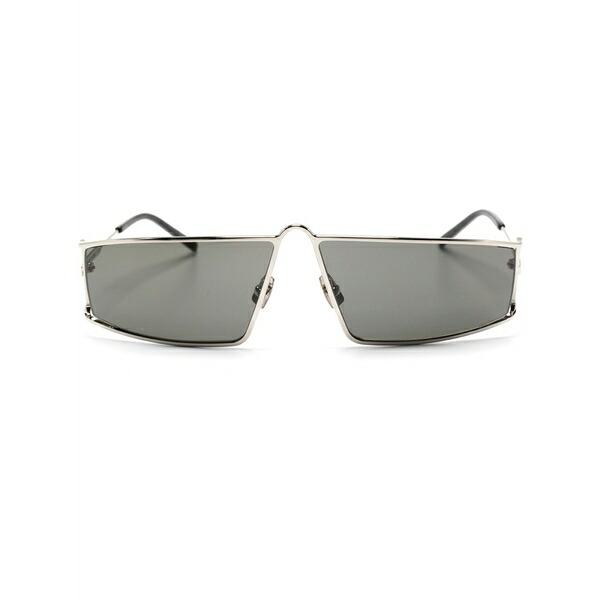 サンローラン アイウェア レディース 黒眼鏡＆アイウェア 添え物 Metallic square-framed sunglasses Silver
