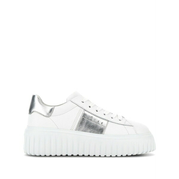 ホー火器 レディース スニーカー シューズ H-stripes lace-up leather sneakers  White