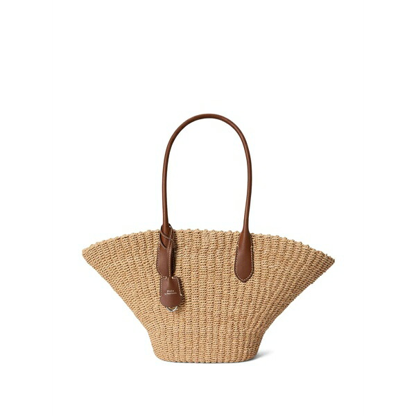 ラルフローレン レディース トートバッグ 御徒面子 Leather-trim tote bag Neutrals