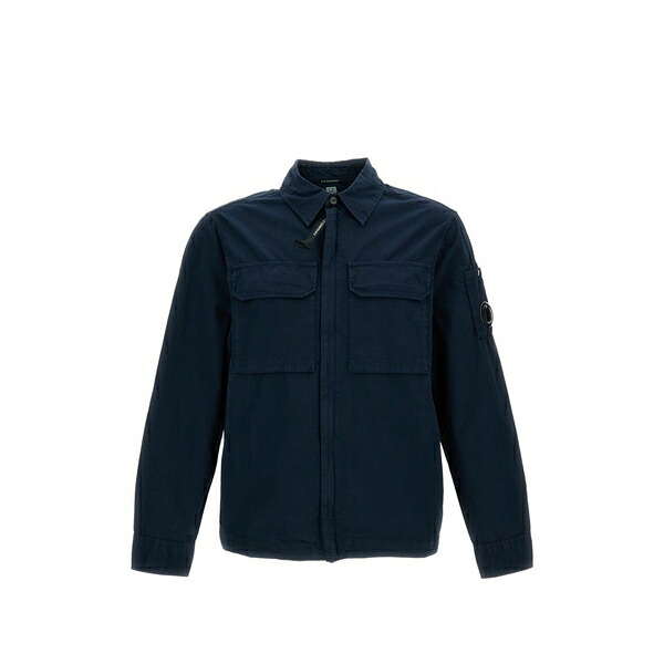 シーピーカンパニー メンズ ティーシャツ トップス Chest-pocket shirt Blue