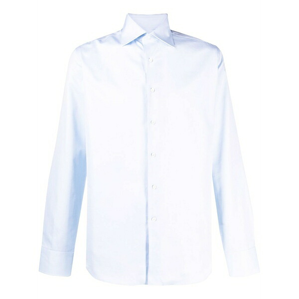 カナーリ メンズ シャツ トップス Button-up cotton shirt Blue｜asty