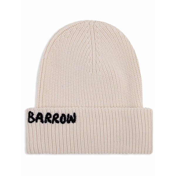 バロウ メンズ 鳥打ち帽 付属物 Embroidered-logo beanie hat Neutrals