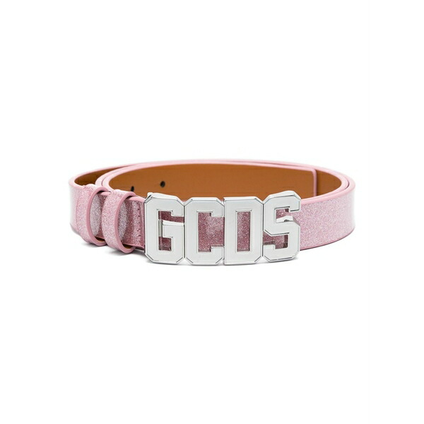 ジーシーディーエス レディース 三尺帯 添え物 Logo-buckle glitter belt Pink