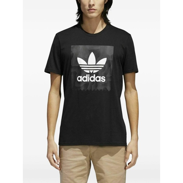 アディダス メンズ ティーシャツ トップス Logo short-sleeve t-shirt Black