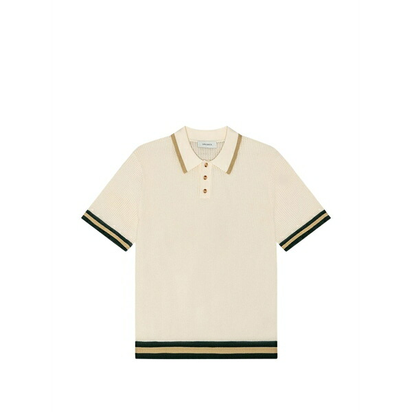 レ ドゥ メンズ スポーツシャツ トップス Lace-knitted polo shirt Neutrals