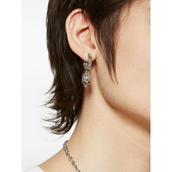 エマニュエレ ビコッキ メンズ ピアス・イヤリング 付属物 Skull hoop earring Silver