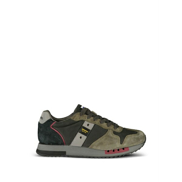ブラウアー メンズ スニーカー シューズ Suede-panelled sneakers Green