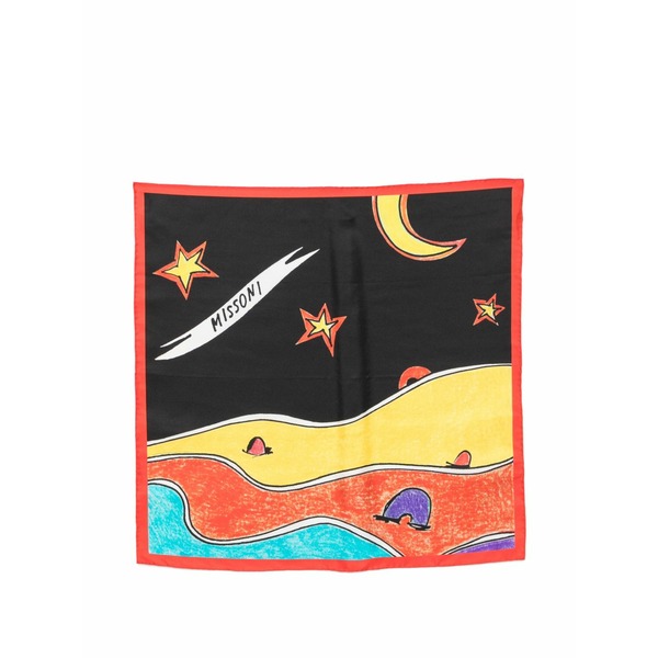 ミッソーニ メンズ 消音装置・袈裟・えり巻き 佩び物 Graphic-print scarf Red