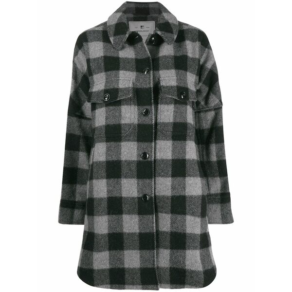 ウール リッチ レディース コート アウター Check single-breasted coat Grey｜asty
