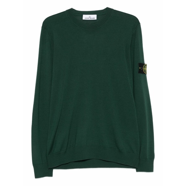 ストーンアイランド メンズ 編み物\u0026プルオーバー アウター Crew-neck patch sweater Green