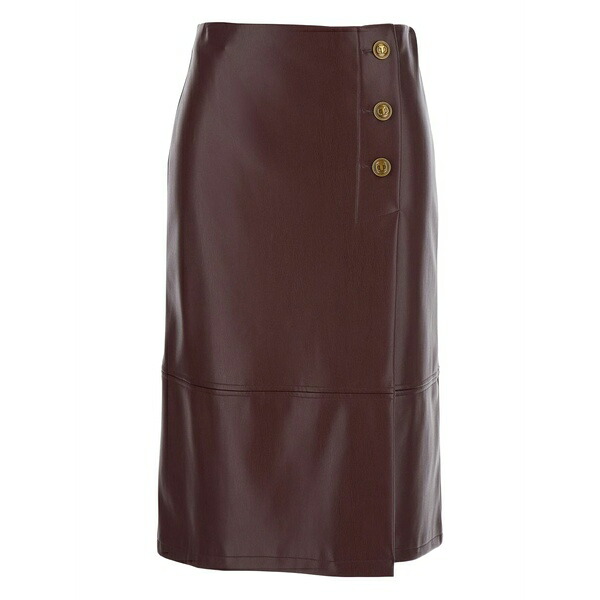 ツイン書き割り レディース スコート ボトムス Midi button-detailed skirt Red