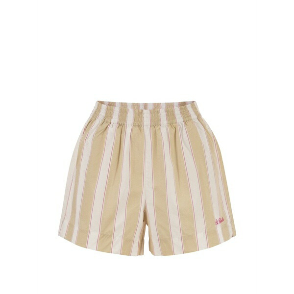 エムシーツーセイントバース レディース 心地よいズボン下 ボトムス Striped embroidered shorts Neutrals