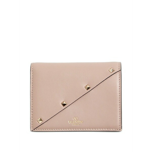 ヴァレンティノ ガラヴァーニ レディース 銭入れ 添え物 Rockstud wispy small calfskin wallet Pink