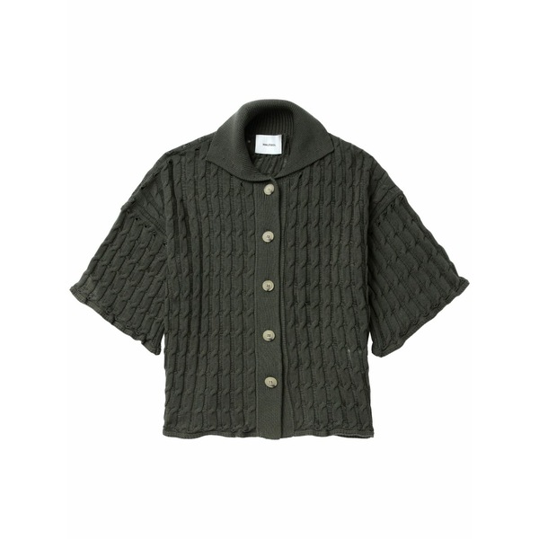 二分の一男の子 レディース 編み物\u0026プルオーバー アウター Cable-knit cotton top Green