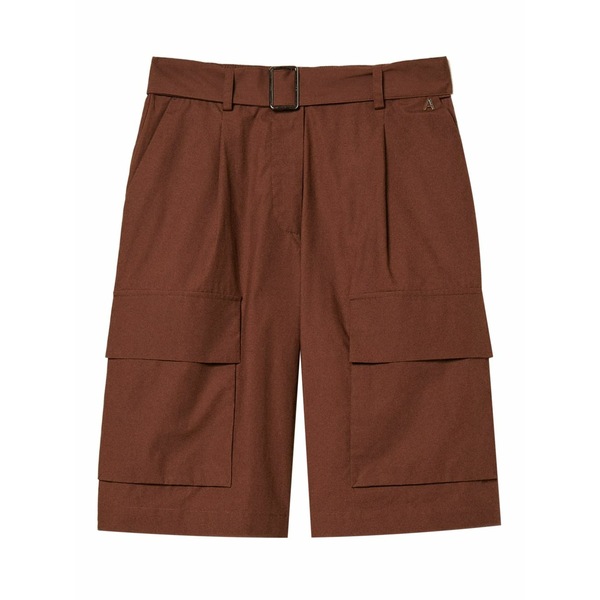 ツイン仕掛ける レディース 心地好いズボン下 ボトムス Belted cargo bermuda shorts Brown