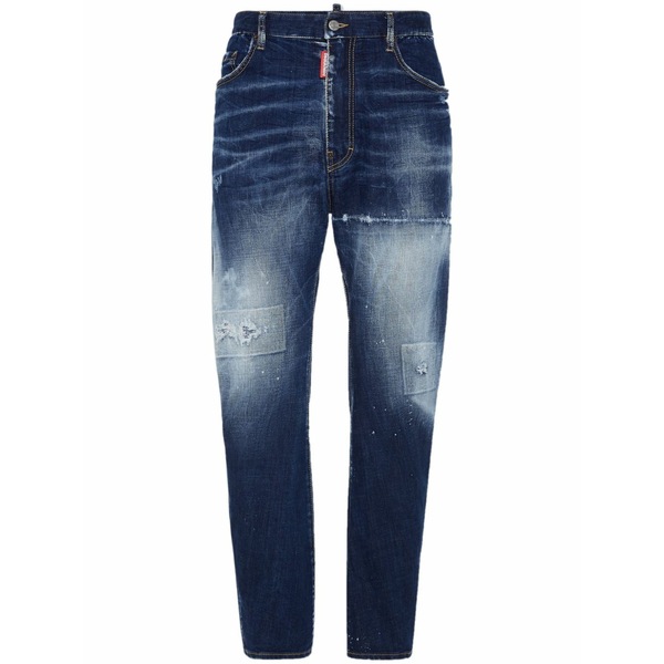 ディースクエアード メンズ ジーンズズボン下 ボトムス Distressed stretch-cotton jeans Blue