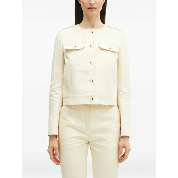 ケンゾー レディース 上衣＆上衣 アウター Cotton collarless jacket Neutrals