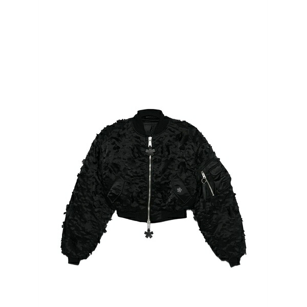 アルファインダストリーズ レディース 上衣＆上衣 アウター X cecile bahnsen ma-1 flower-appliqu￡ zipped bomber jacket Black