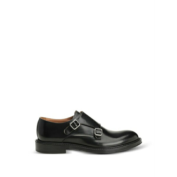 コルヴァーリ メンズ 御召しものシューズ シューズ Brushed-leather double-monk shoes Black