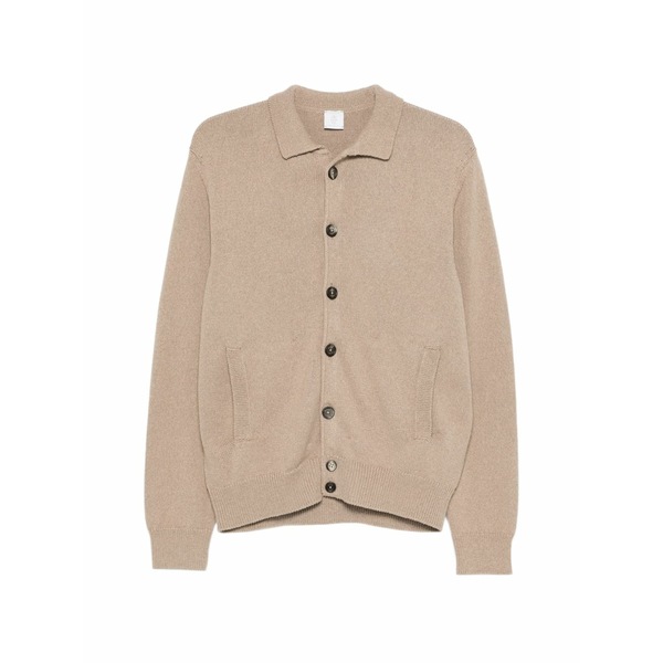 イレブンティ メンズ ジレー アウター Button cotton cardigan Neutrals