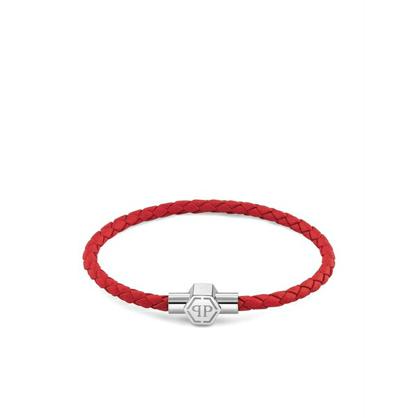 フィリップ飾り気のない メンズ ブレスレット・バングル・アンクレット 付属物 Plein tag bracelet Red