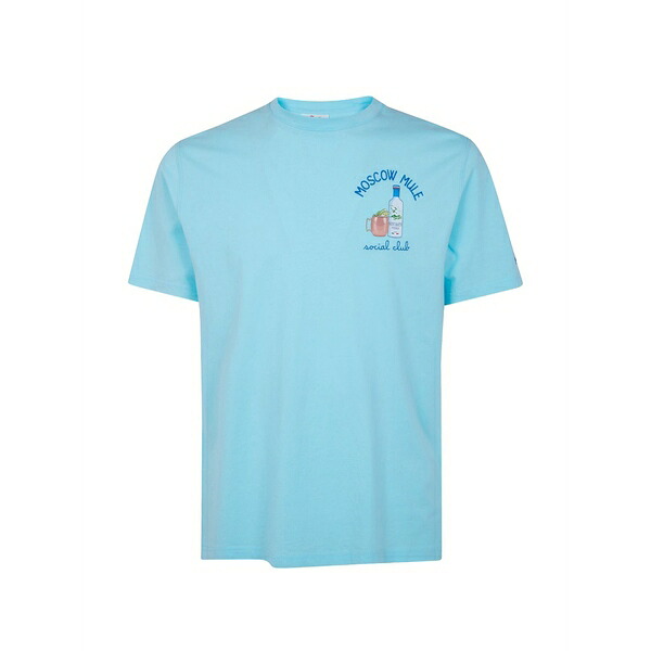 エムシーツーセイントバース メンズ プルオーバー トップス Embroidered cotton t-shirt Blue