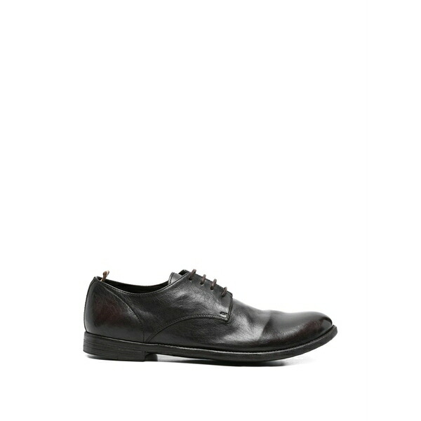 オフィチーネ 創造的 メンズ 御召しものシューズ シューズ Leather lace-up oxford shoes Brown