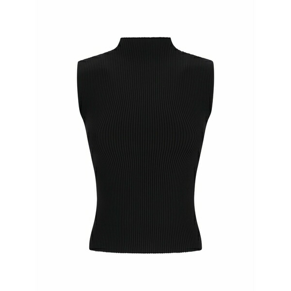 マグダ・ブトリム レディース カットソー トップス Ribbed-knit high-neck top Black