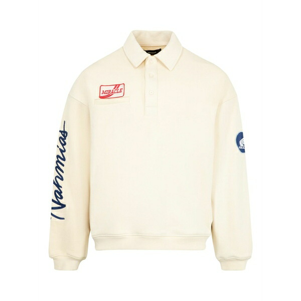 ナミアス メンズ スポーツシャツ トップス Henley polo shirt White