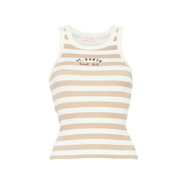 エムシーツーセイントバース レディース カットソー トップス Ada striped ank top Neutrals