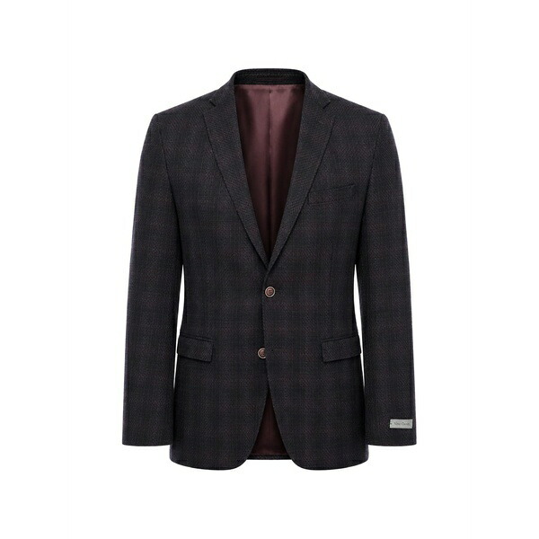 コルネリアーニ メンズ ジャケット&ブルゾン アウター Checked single-breasted blazer Purple|asty