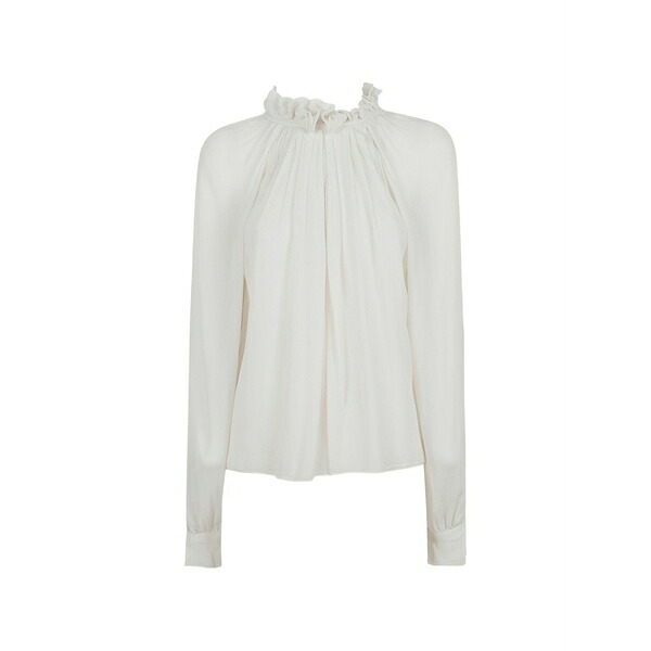 アルベルタ フェレッティ レディース シャツ トップス Ruffled pleated blouse White｜asty 118,900円