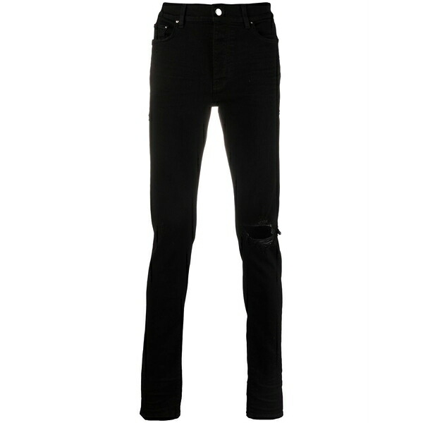 アミリ メンズ ジーンズズボン下 ボトムス Distressed-finish slim-cut jeans Black