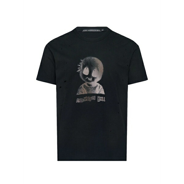 アンダーソン 呼びりん メンズ プルオーバー トップス Graphic-print t-shirt Black