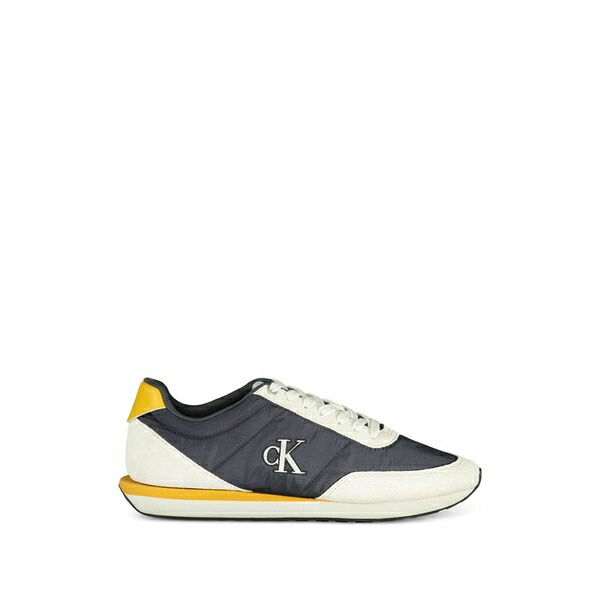 カルバンクライン メンズ スニーカー シューズ Panelled logo-patch sneakers Blue