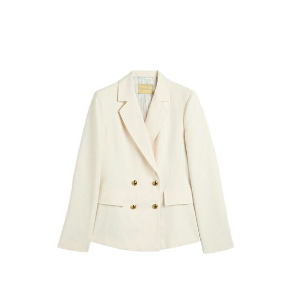 モモン レディース ジャケット＆ブルゾン アウター Sierra double-breasted flap-pocket jacket Neutrals｜asty